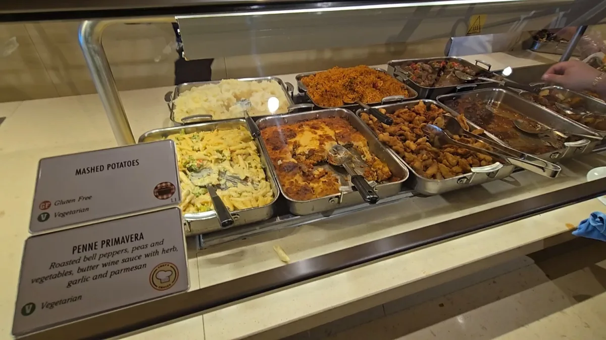 The buffet on a Carnival ship