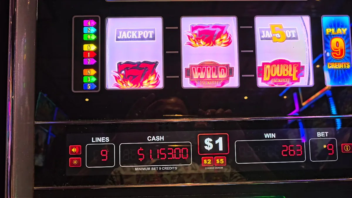 A slot machine in the Carnival casino